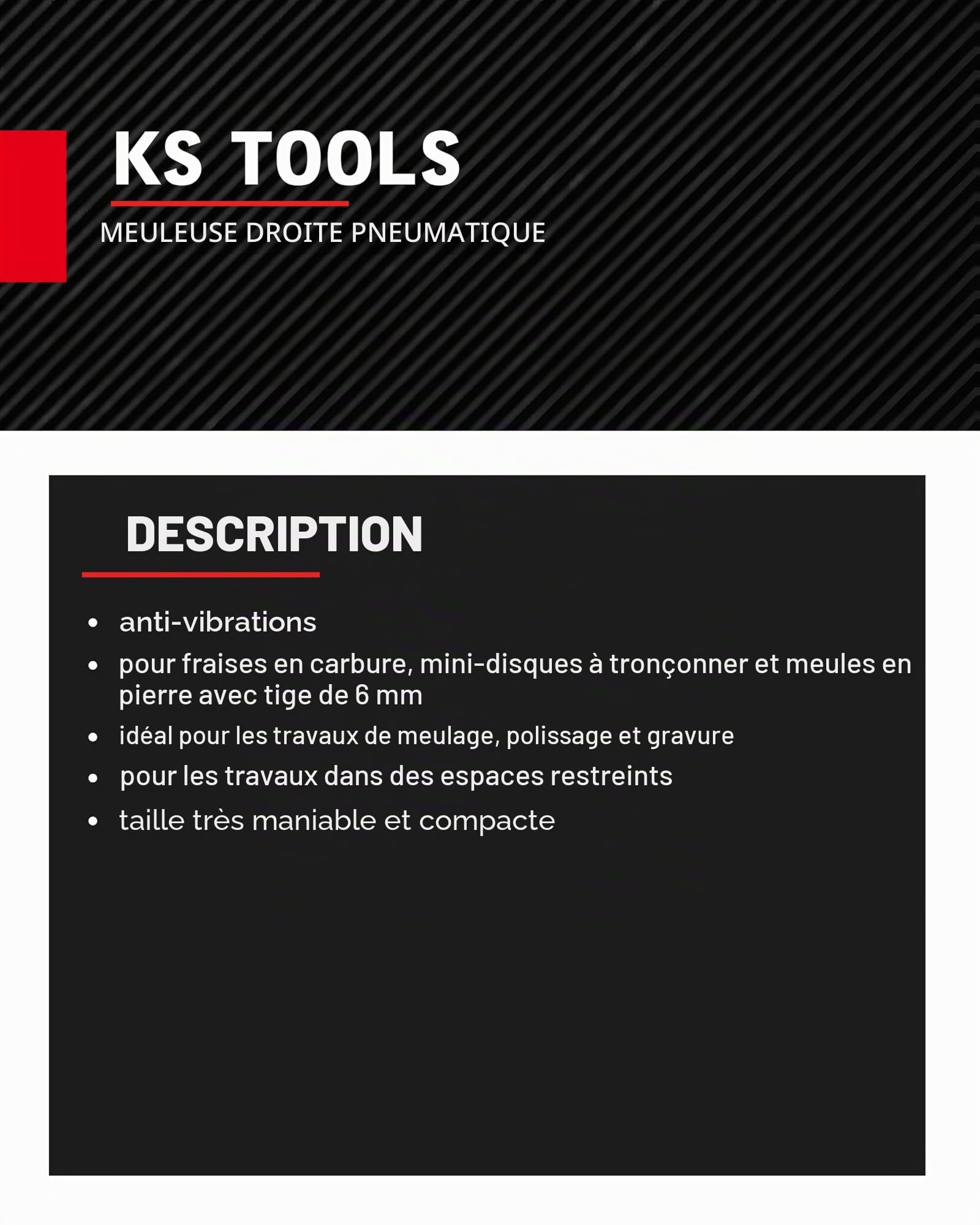 KS Tools - 515.5410 - Meuleuse axiale pneumatique - 370W