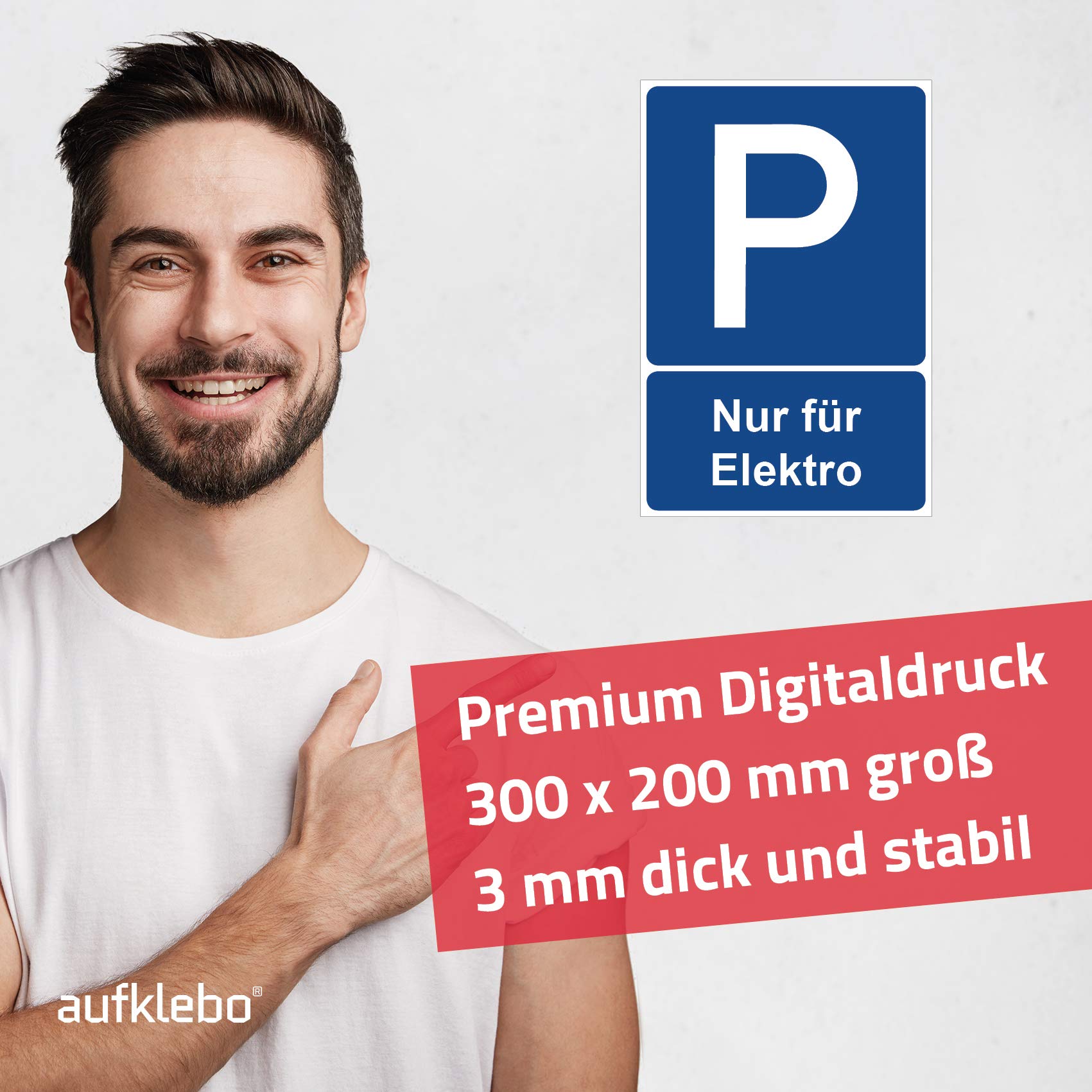 Parkplatzschild Elektrofahrzeuge - Grün 15x25cm Zum Verschrauben