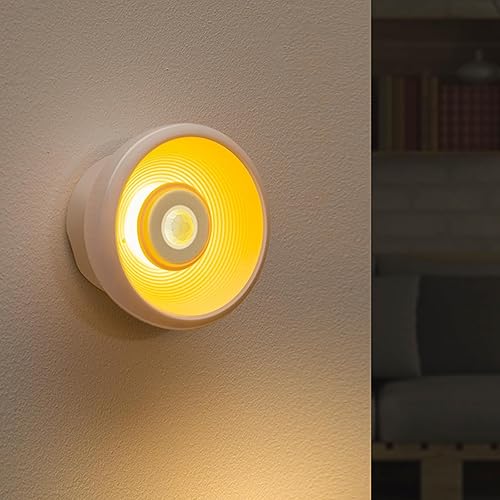 Luz nocturna recargable, se pega en cualquier lugar, sensor de movimiento, luz nocturna de batería, luz blanca cálida de 20 lúmenes, brillo para