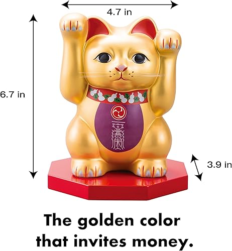 Miniatura 2 de Yokohama Wakuwaku kan Lucky cat Figurines Raise Both-Hands Money Maneki Neko Beckoning Fortune Good Luck Japanese Statue Money