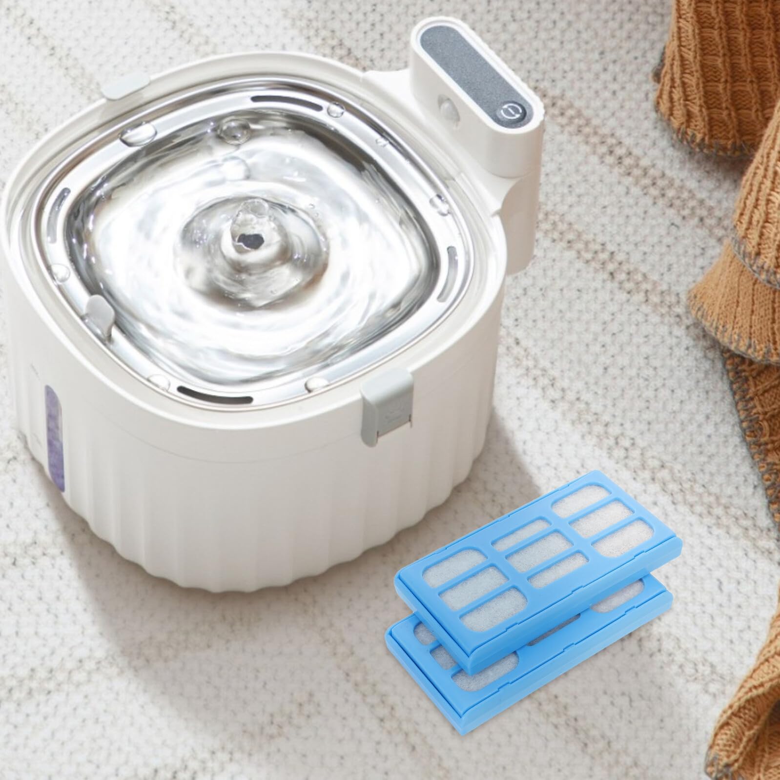 12 Stück Teiliges Pet Wasserfilter Ersatz für Haustier Trinkbrunnen Quadratische Aktivkohlefilter Kompatibel mit Katzen Hundetrinksystemen Effiziente Filtration für Sauberes