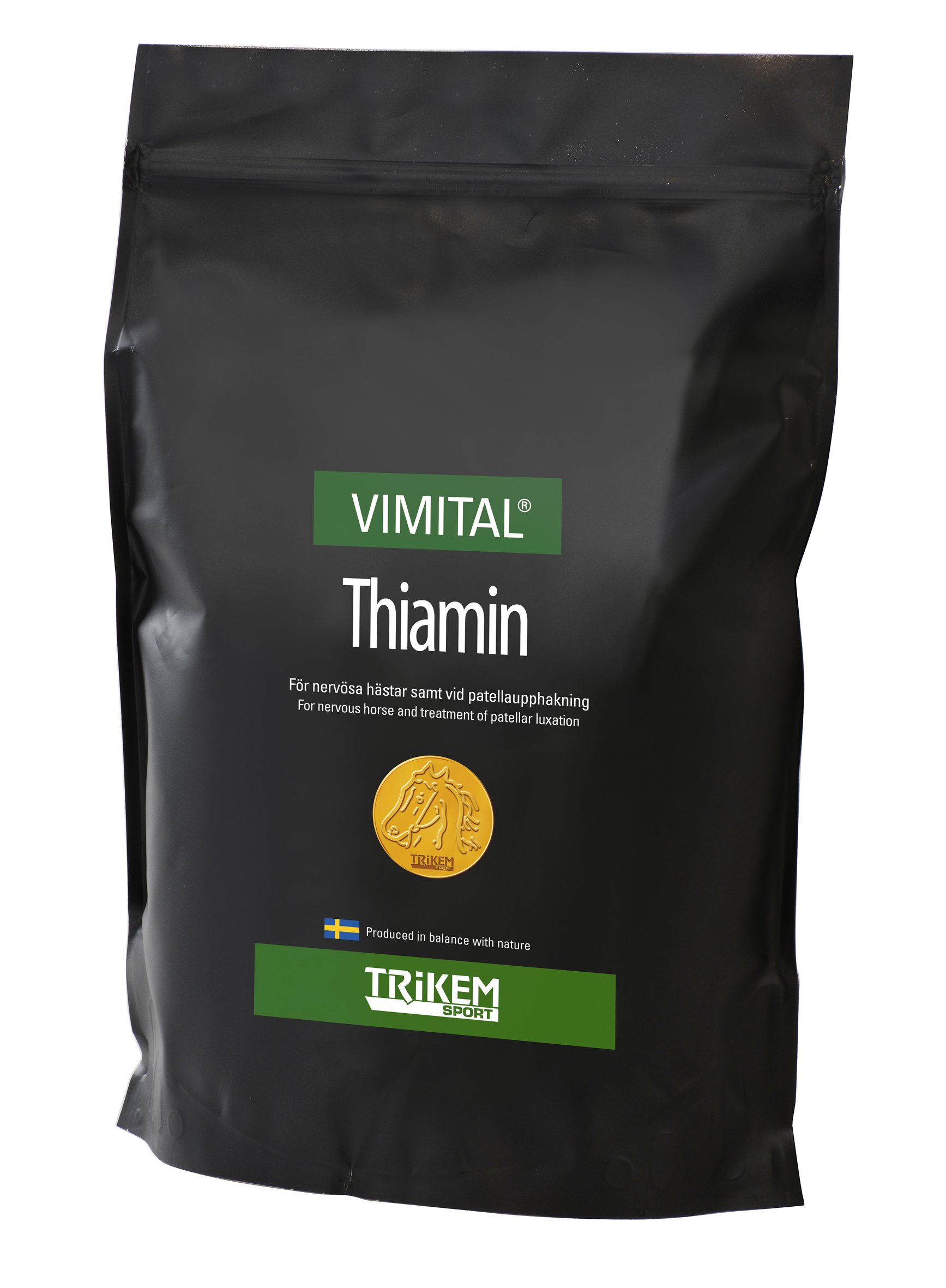 Suplemento de tiamina para caballos nerviosos y enganche de rótula, negro, 1 libra