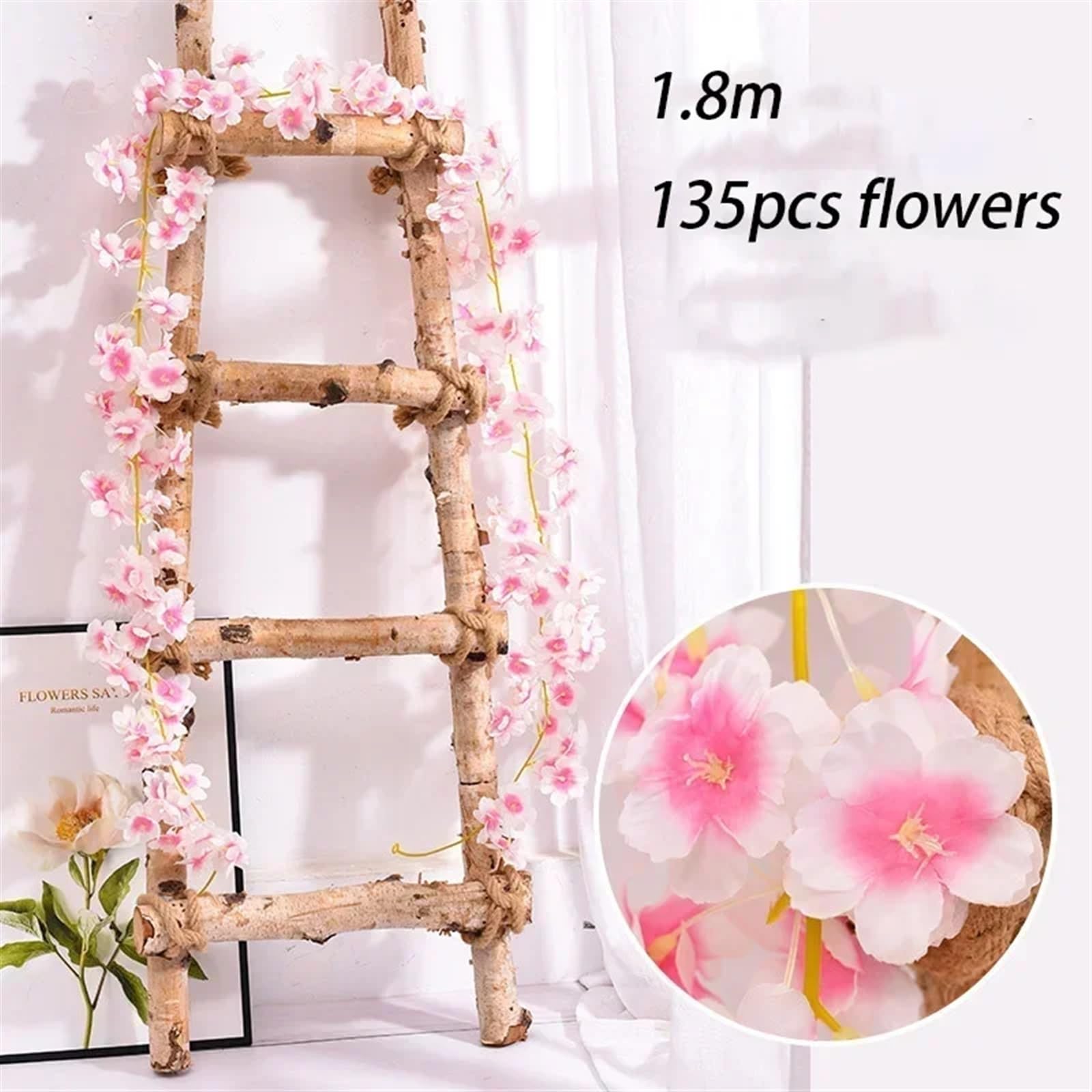 Girlanda rattanowa. Girlanda z rattanu Sakura, ozdoba świąteczna, dekoracja domu, wesele(2.3m rose)