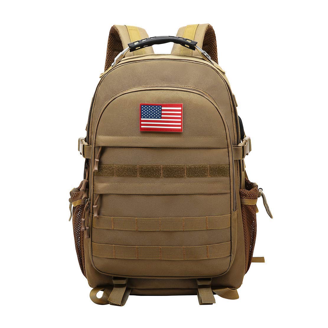 Tactical Backpack Military Daypack Assault bag Army Rucksack Outdoor Pack with USB Charging Port for Men Women Travelling Camping Hiking Trekking (maroon1)