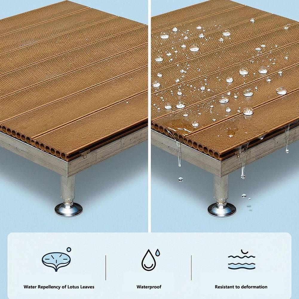Plataforma Modular Elevados de Madera Compuesta, Kit de Cubierta Flotante