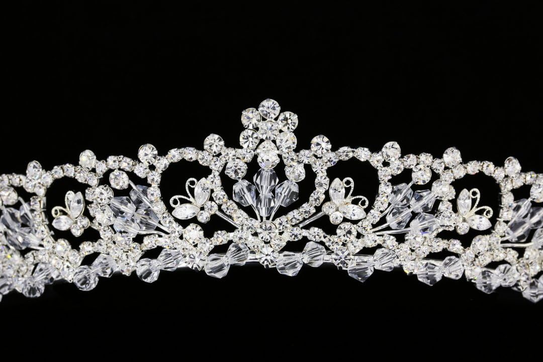 SAMKY Bridal Crown Rhinestone Wedding Tiara for Women Princess Bride Hair Accessories