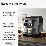 De’Longhi Magnifica Evo - Perfetto Machine à Café Automatique avec LatteCrema Mousseur à Lait Automatique, 4 Boissons Enregistrées, Commandes Soft Touch, Gris Foncé (ECAM292.52.GB) - 2