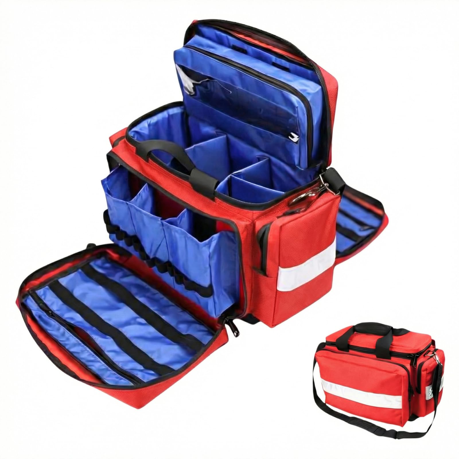 Erste-Hilfe-Tasche Leer Groß,Notfalltasche Leer - Sanitätstasche für Häusliche Pflege, Arzt, Reise & Notfall (Rot)