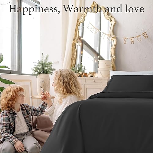 Miniatura 6 de SAKIAO Juego de sábanas de lujo de 1000 hilos de algodón pesado de 1000 hilos, juego de sábanas de 100% algodón egipcio, muy suave, grueso y tejido