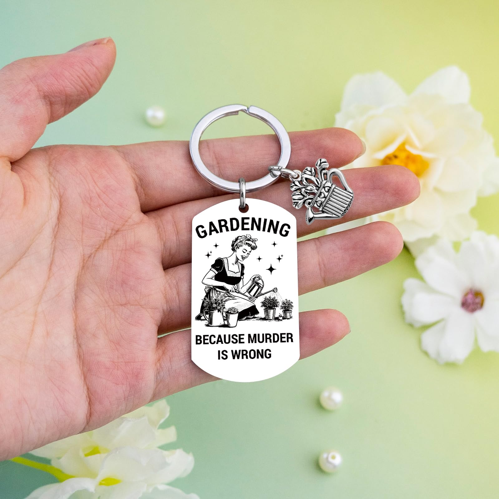 Funny Gardening Gifts for Women Unique Garden Decor Accessories Weird Stuff Birthday Christmas Retirements Gifts for Mom Nana​ Garden Keychain for Gardeners
