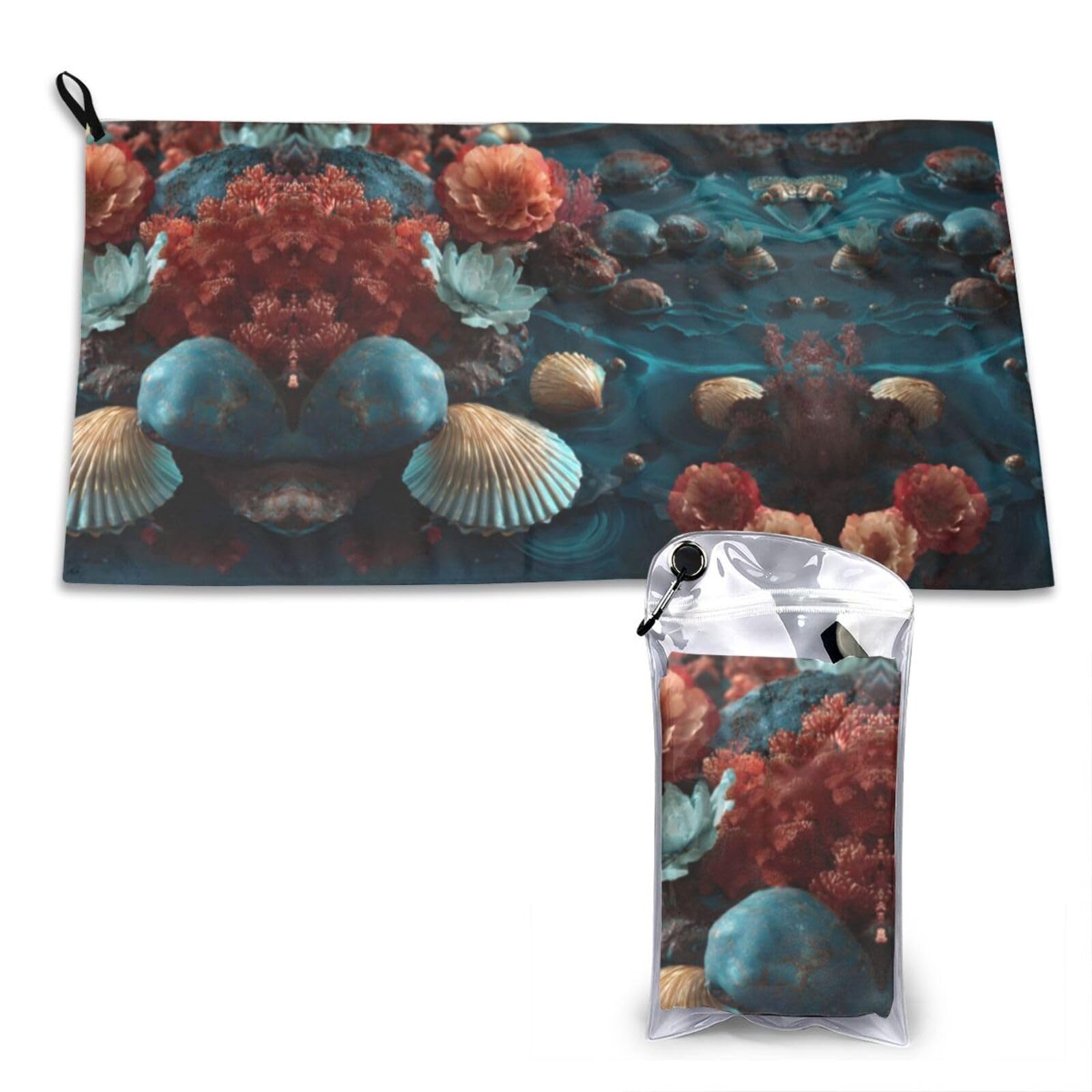 Wxwjshmgc White Shells And Corals Print Cooling Towel, Gym Towel,Cooling Towels For Neck, Soft Breathable Travel Cool Towel,Sports Towels For Gym,Camping