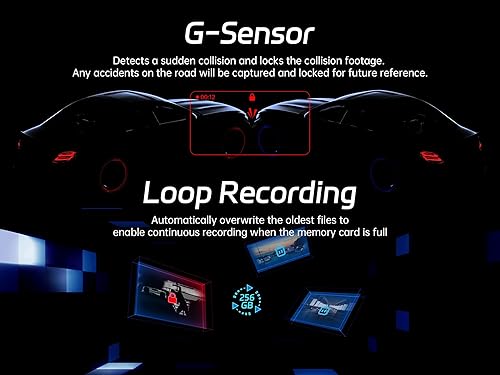 Miniatura 7 de Pelsee P1 Duo 4K Dash Cam Front and Rear, 64GB SD Card, 4K+1080P Dual Dash Camera for Cars, Wi-Fi & App Control, 1.5’’IPS Display Car Camera, Voice