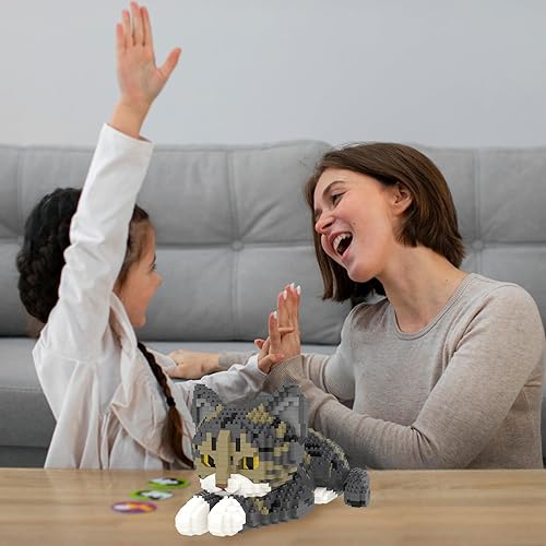 Vista 89 de Larcele Juego de mini bloques de construcción para gatos, ladrillos de juguete de construcción 3D para bricolaje, 1390 piezas KLJM-05