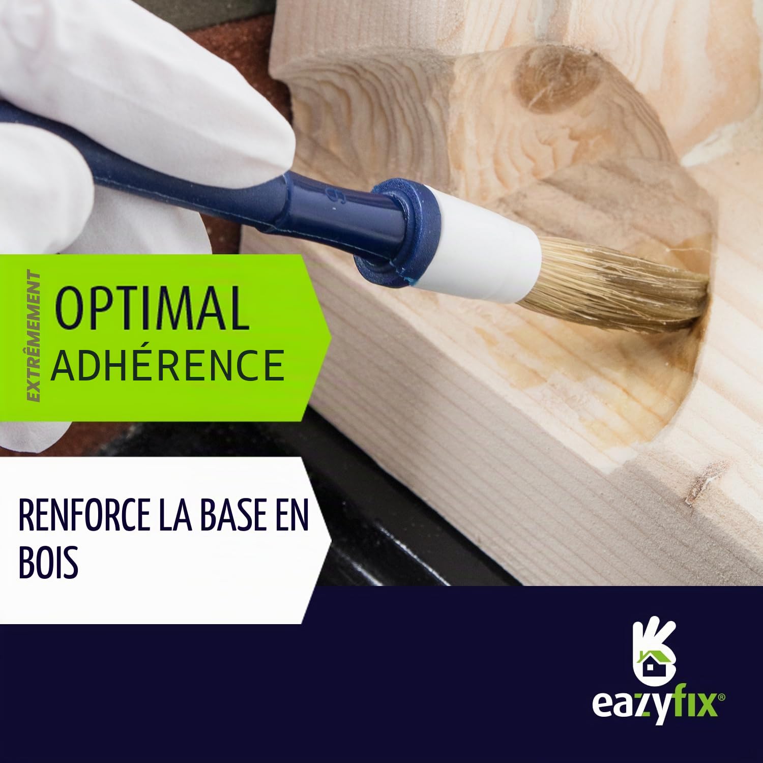 EAZYFIX® | Kit Standard de Réparation Bois Pourri | Rebouche Bois, Durcisseur Bois Premium, Fraises Rotatives, Gobelets de Mélange, Bâtonnets Mélangeurs, Pinceaux Jetables