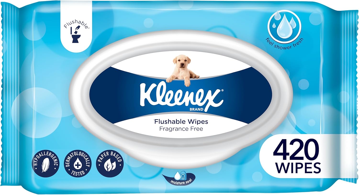 Kleenex Flushable Wipes Fragrance Free 420 Count (10 x 42 Pack