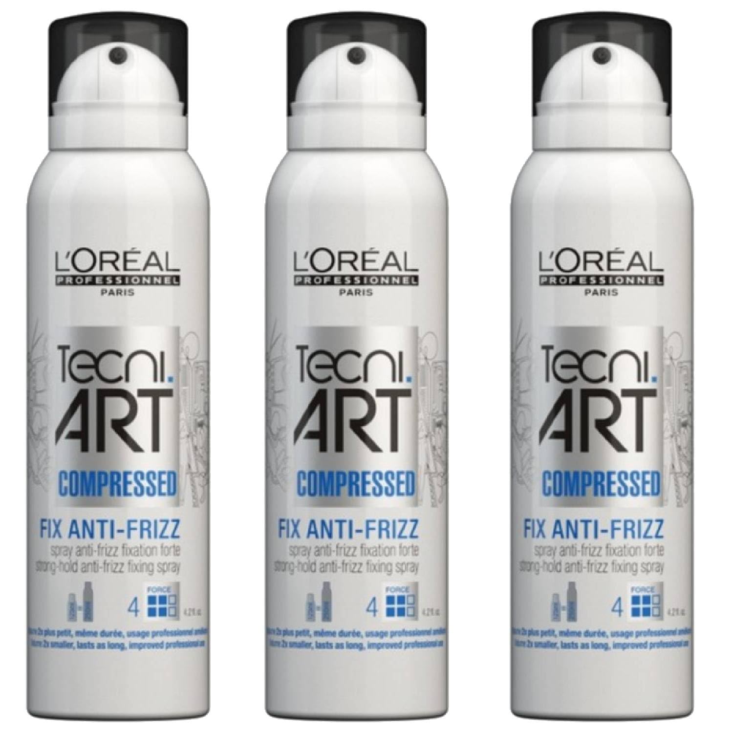 Loreal Fix Anti-Frizz 3 x 250 ml starker Halt Tecni.art Styling Haarspray Neue Serie