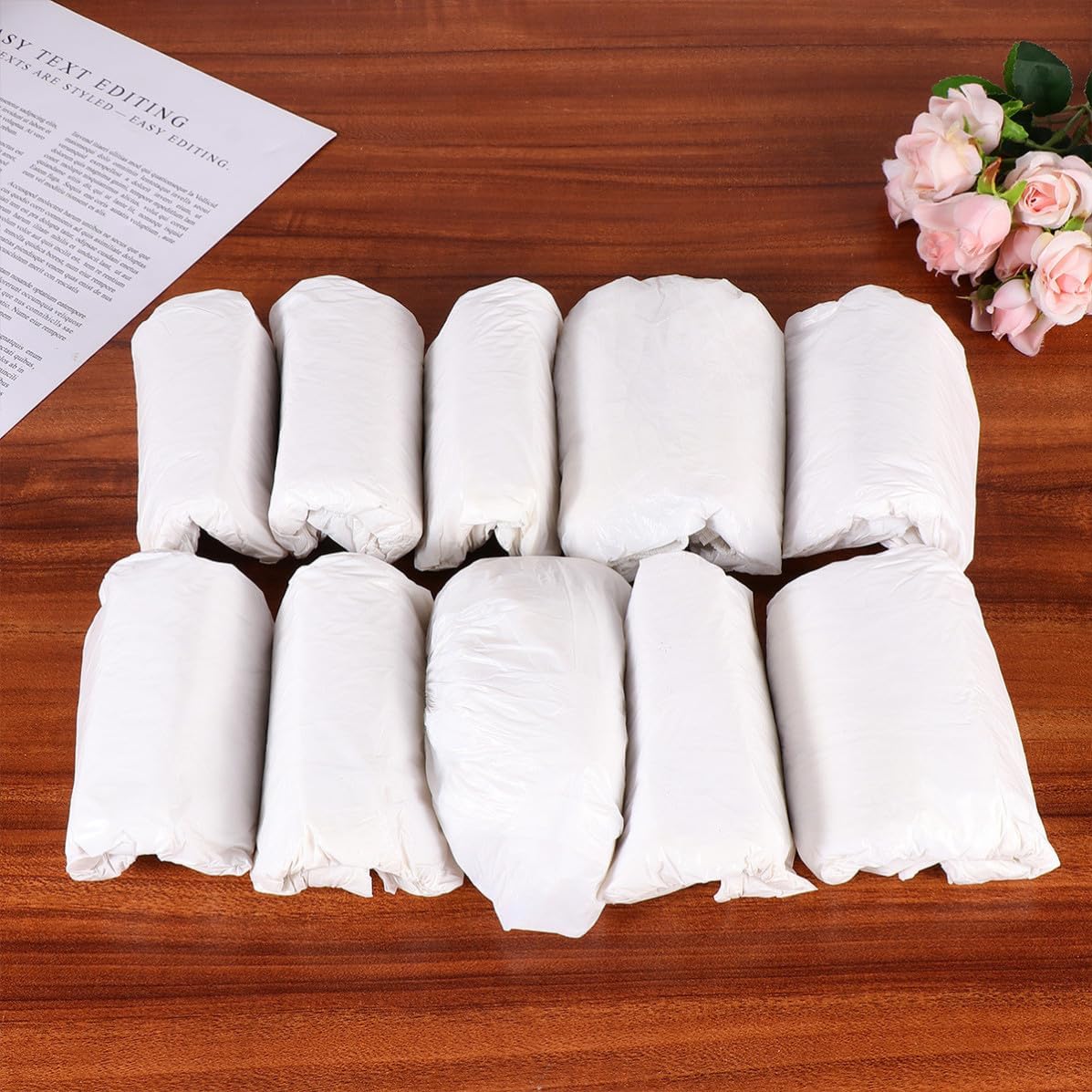 Disposable Comfortable to Wear 1 Box White Pe Arm Sleeves Waterproof and Oilproof with Elastic Design 1 Box of Protective Sleeves for Kitchen and Cleaning for Adults