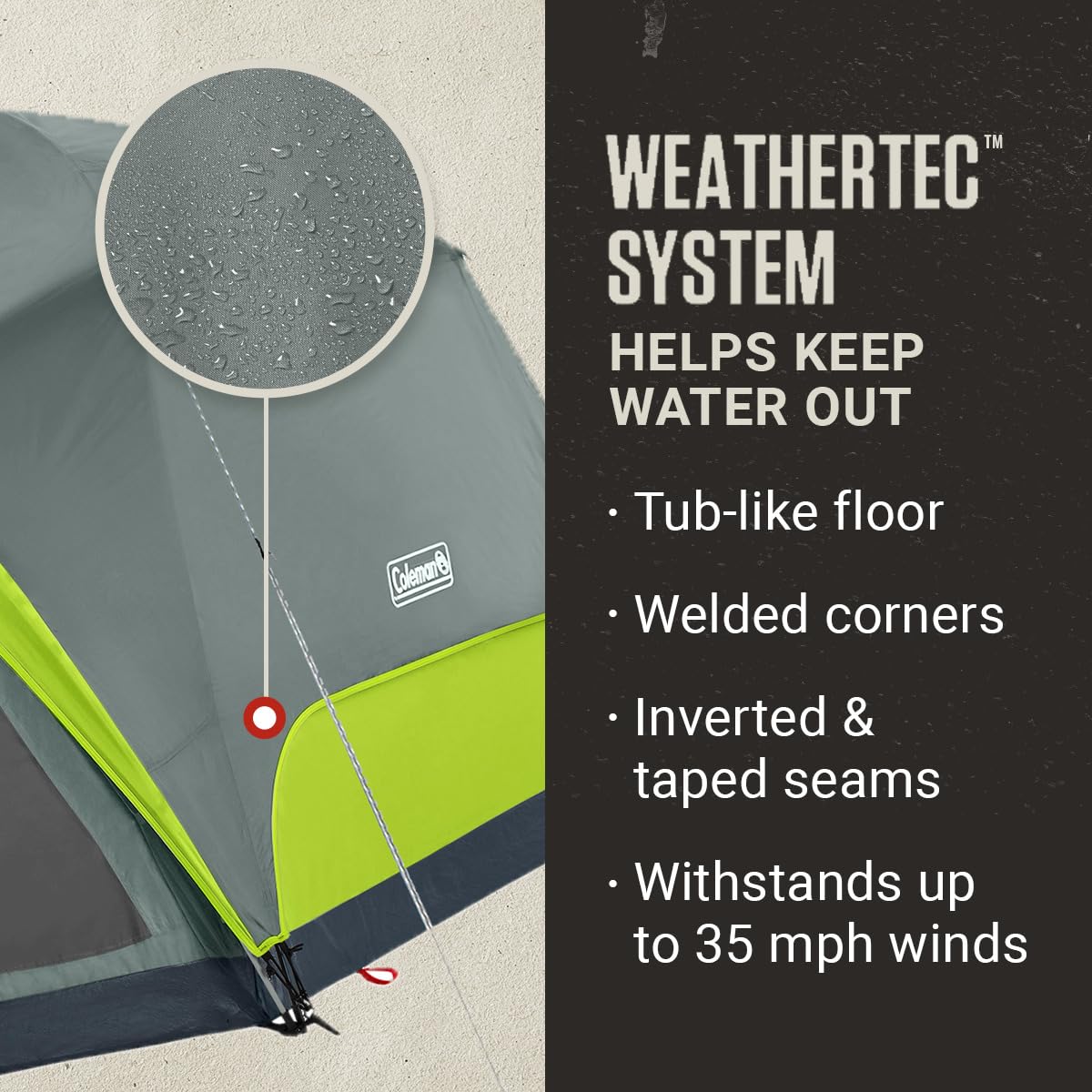 Coleman Skydome - Tienda de campaña con mosquitera, se Monta en 5 Minutos, Resistente a la Intemperie, 4/6/8 Personas, Bolsa de Transporte, Hecha de Materiales sin PFAS