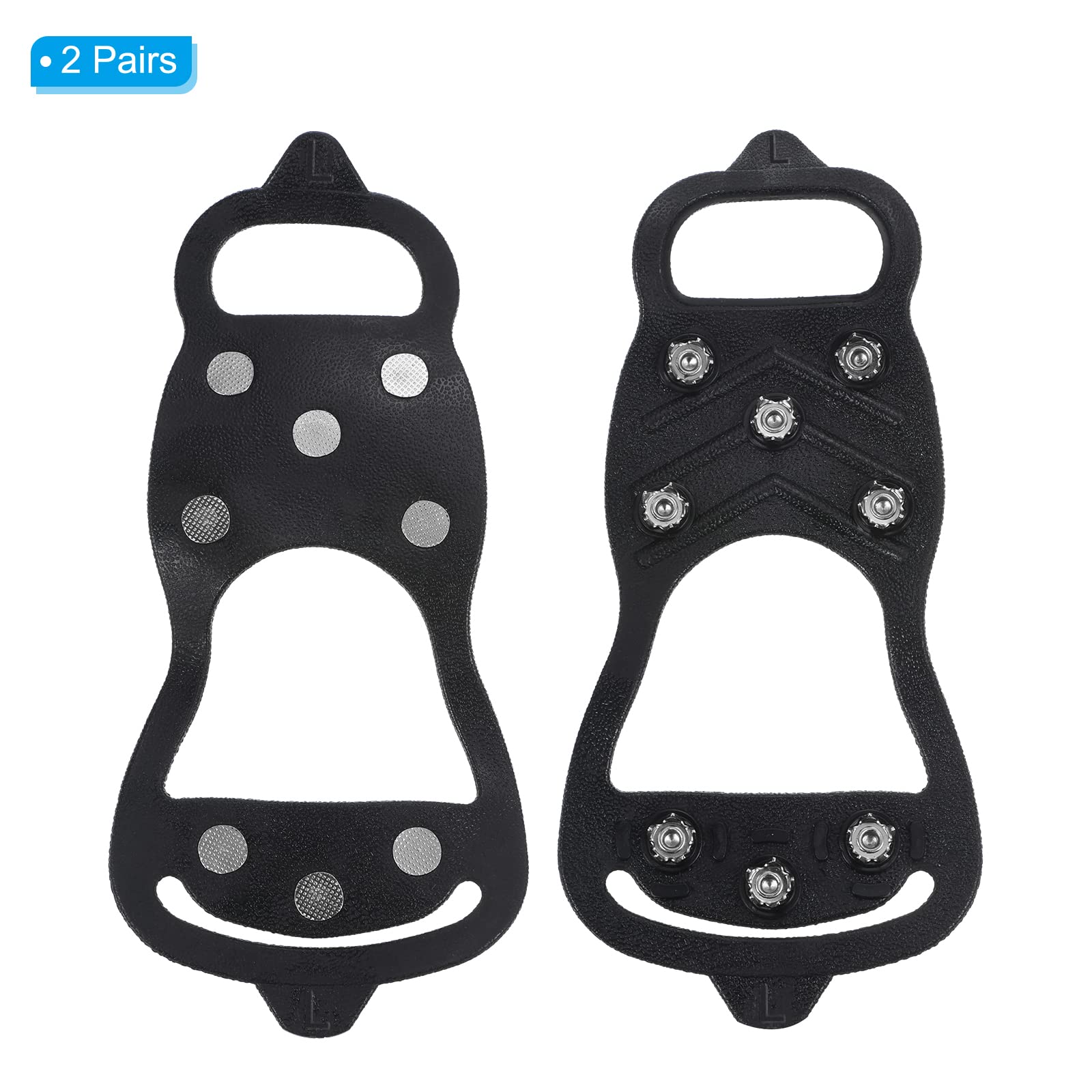 PATIKIL 10.6" Ice Cleats, 2 works Snow Traction Cleat Anti Slip 8-Studs Silicone Crampons Gripper Spikes Claw for Shoes and Boots Black - Image 3