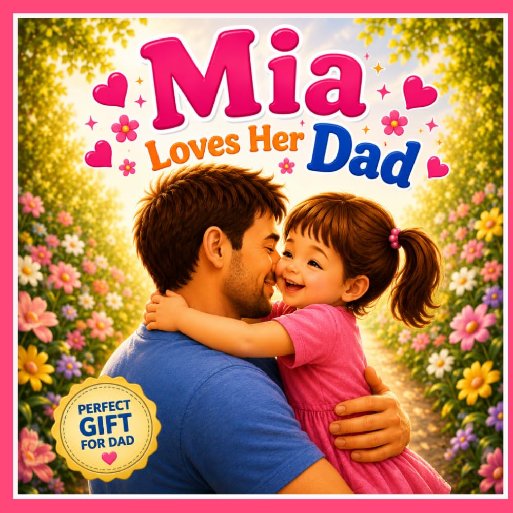 Mia Loves Her Dad: A Personalized Father's Day and Keepsake Book for Mia (Three Hearts Personalized Name Books (Mia))