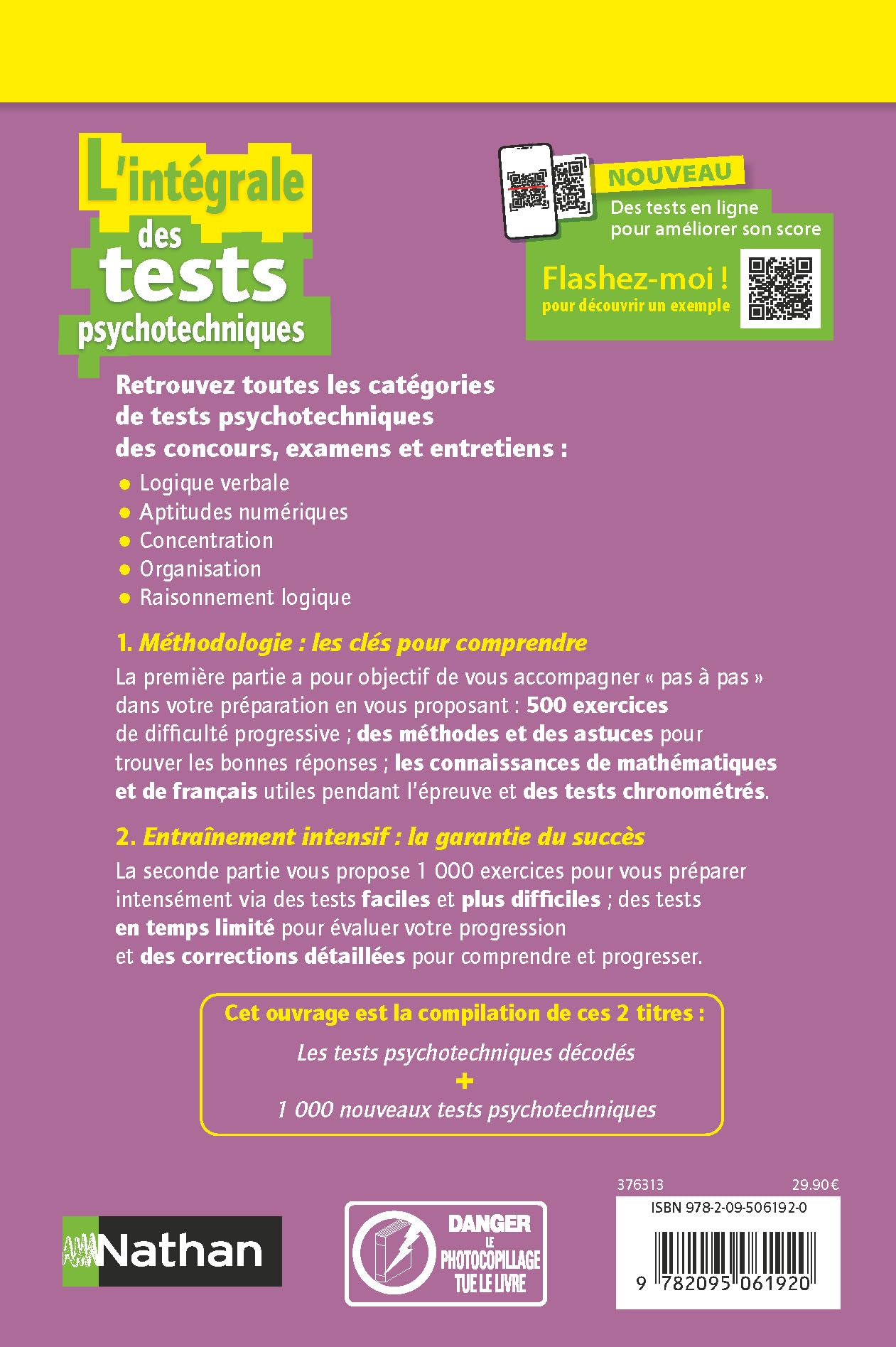 L'intégrale des tests psychotechniques - Concours / examens / entretiens - 1 500 exercices + méthodologie complète - Tests en ligne inclus