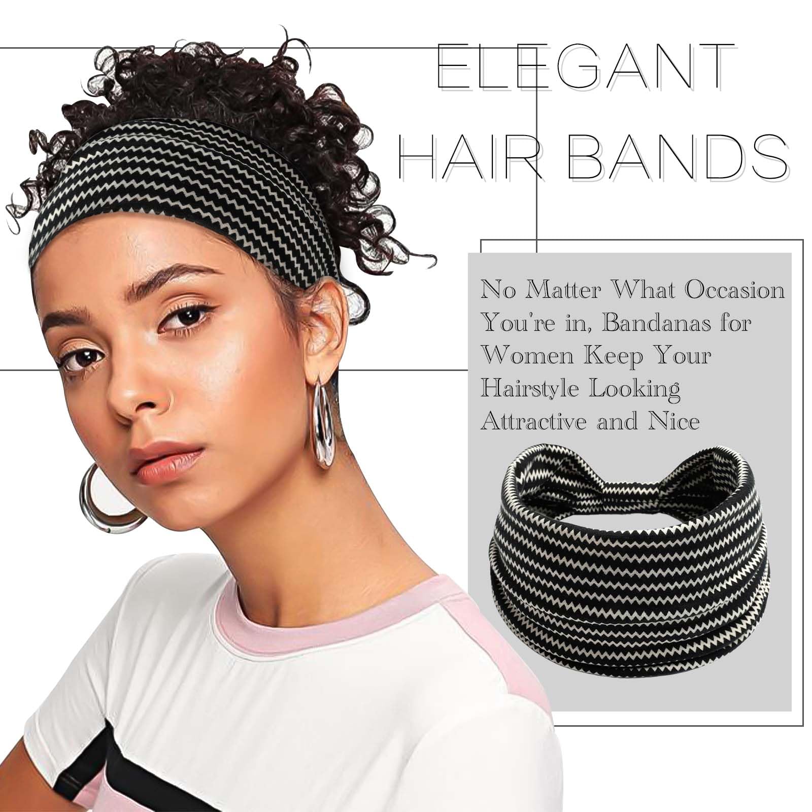 Diademas bohemias para mujer, bandas elásticas anchas para el cabello, turbante anudado, bandas para la cabeza, para yoga, correr, banda elástica suave para el sudor, elegantes accesorios para