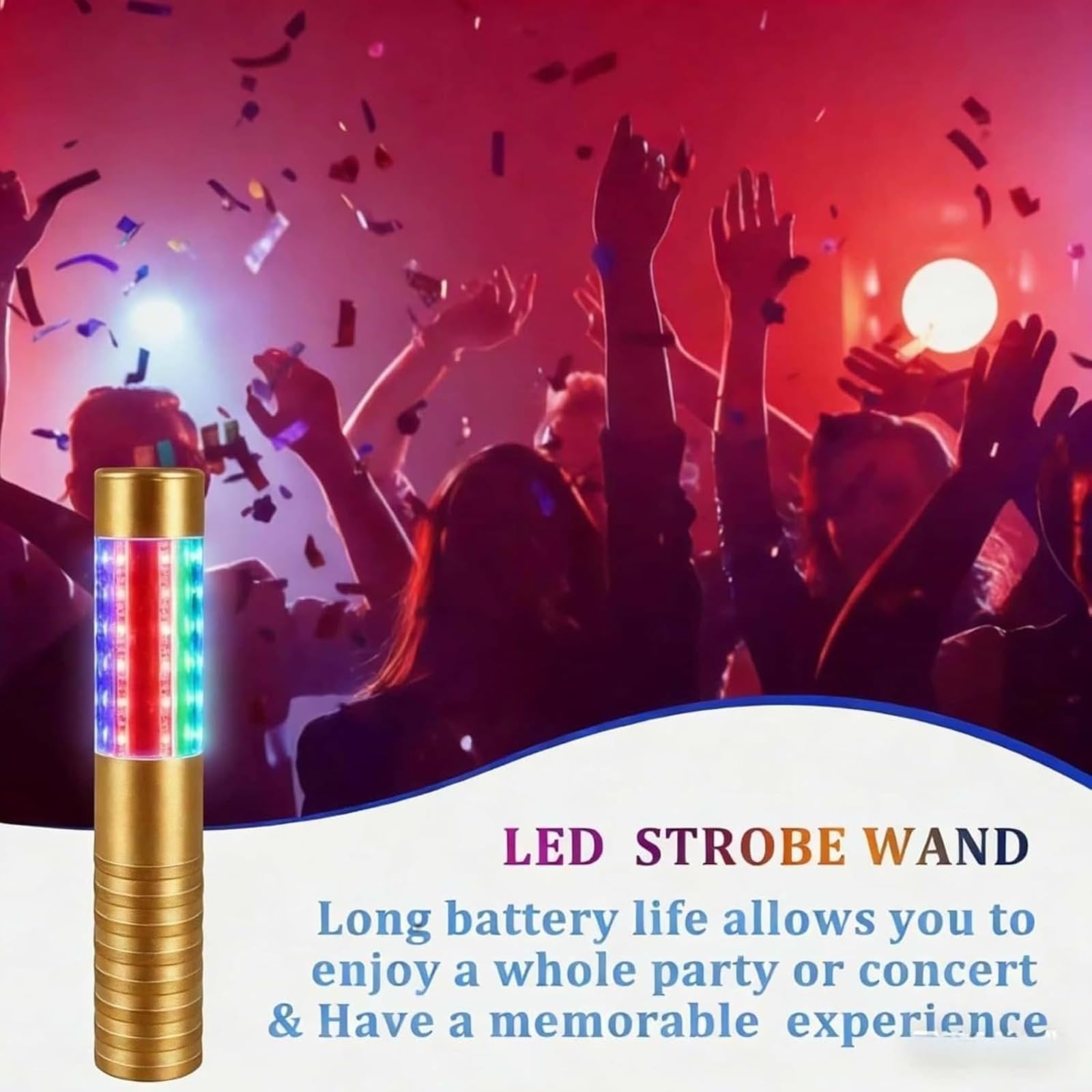 Set di 2 luci LED per bottiglie di champagne, per bottiglie di champagne, bastoncini stroboscopici, luminosi ricaricabili, illuminazione di servizio, per bar, club, feste, compleanni, matrimoni