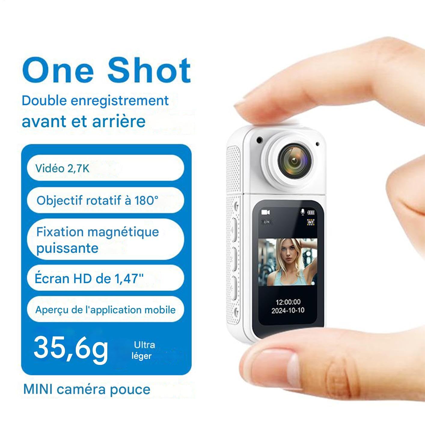 Pov Camera Telecamera Indossabile Compatta | Videocamera Senza Mani Per Sport Viaggi Bambini Animali Domestici E Famiglia