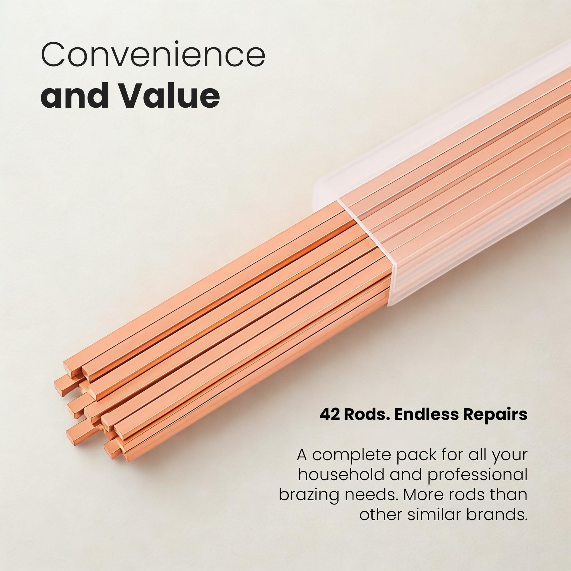 42 varillas de soldadura AWS BCuP-5 15% plata soldadura Phos aleación de soldadura plana 0.050 x 1/8 x 10 pulgadas para HVAC, refrigeración y aplicaciones industriales