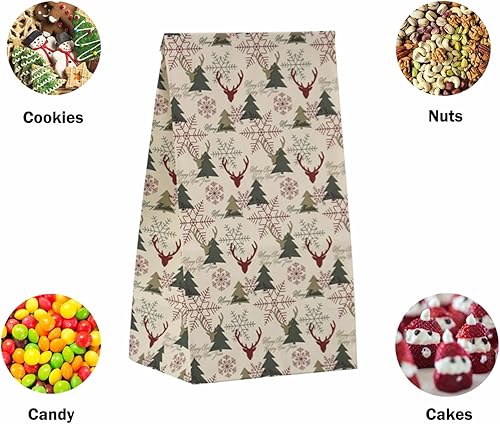 Miniatura 3 de Bolsas de regalo de Navidad, 24 bolsas de papel de Navidad, 24 calcomanías de Navidad, bolsa de regalos de Navidad, suministros de fiesta