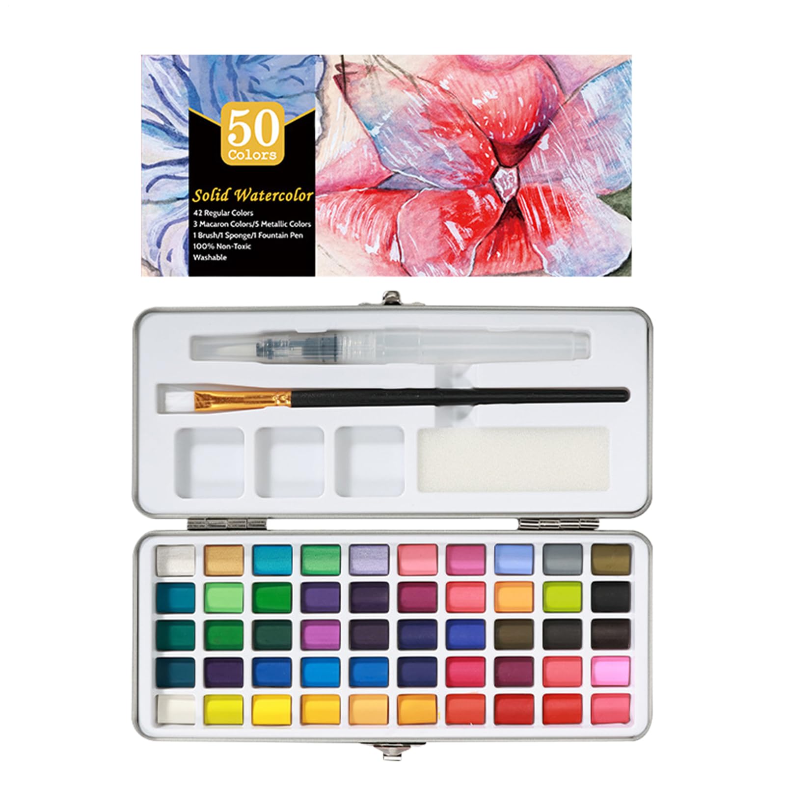 Boîte d'aquarelle avec pinceaux, le cadeau créatif idéal pour ados