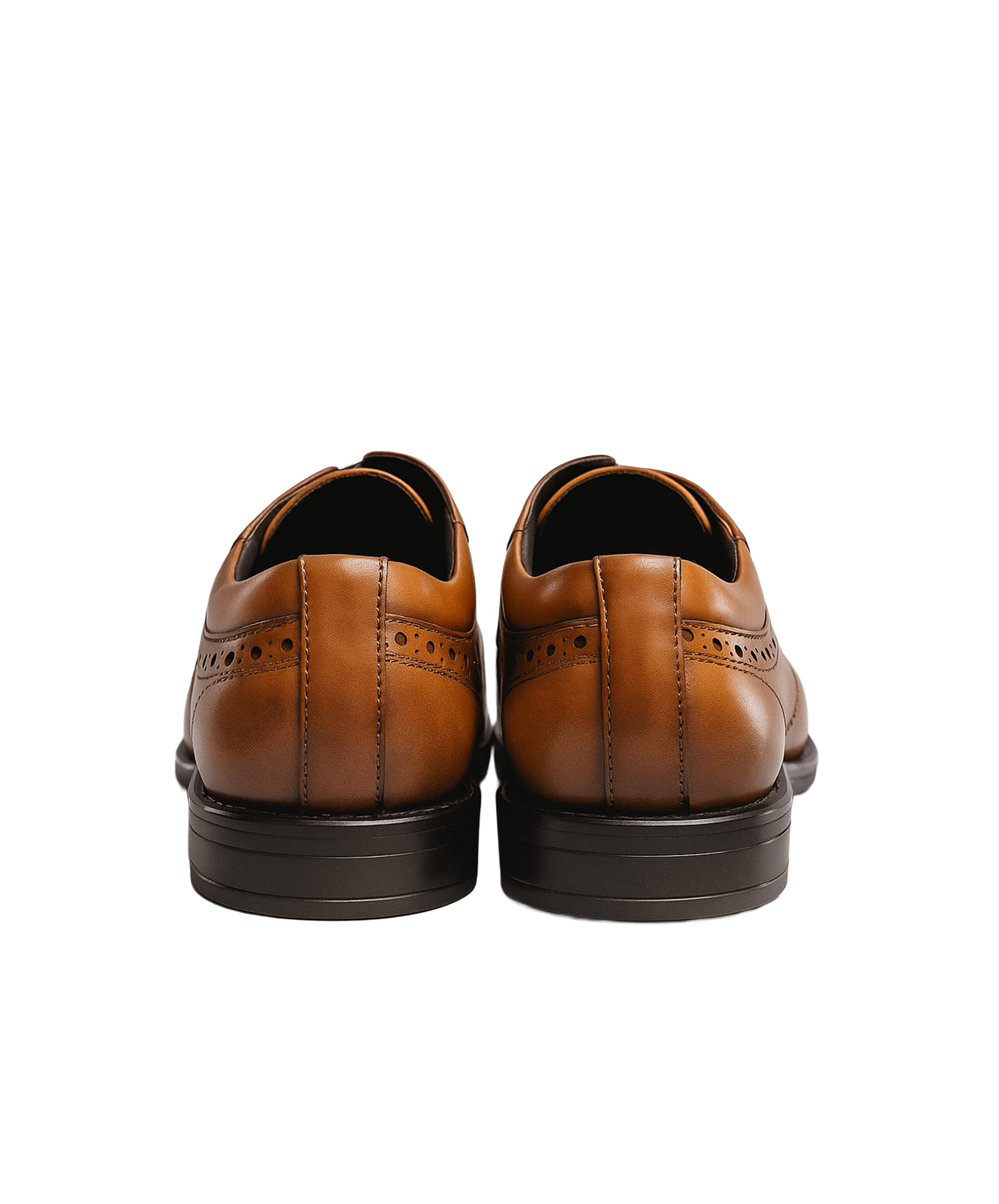 Męskie skórzane buty typu wingtip brogue derby jasnobrązowe formalne ślubne sznurowane buty do sukienki