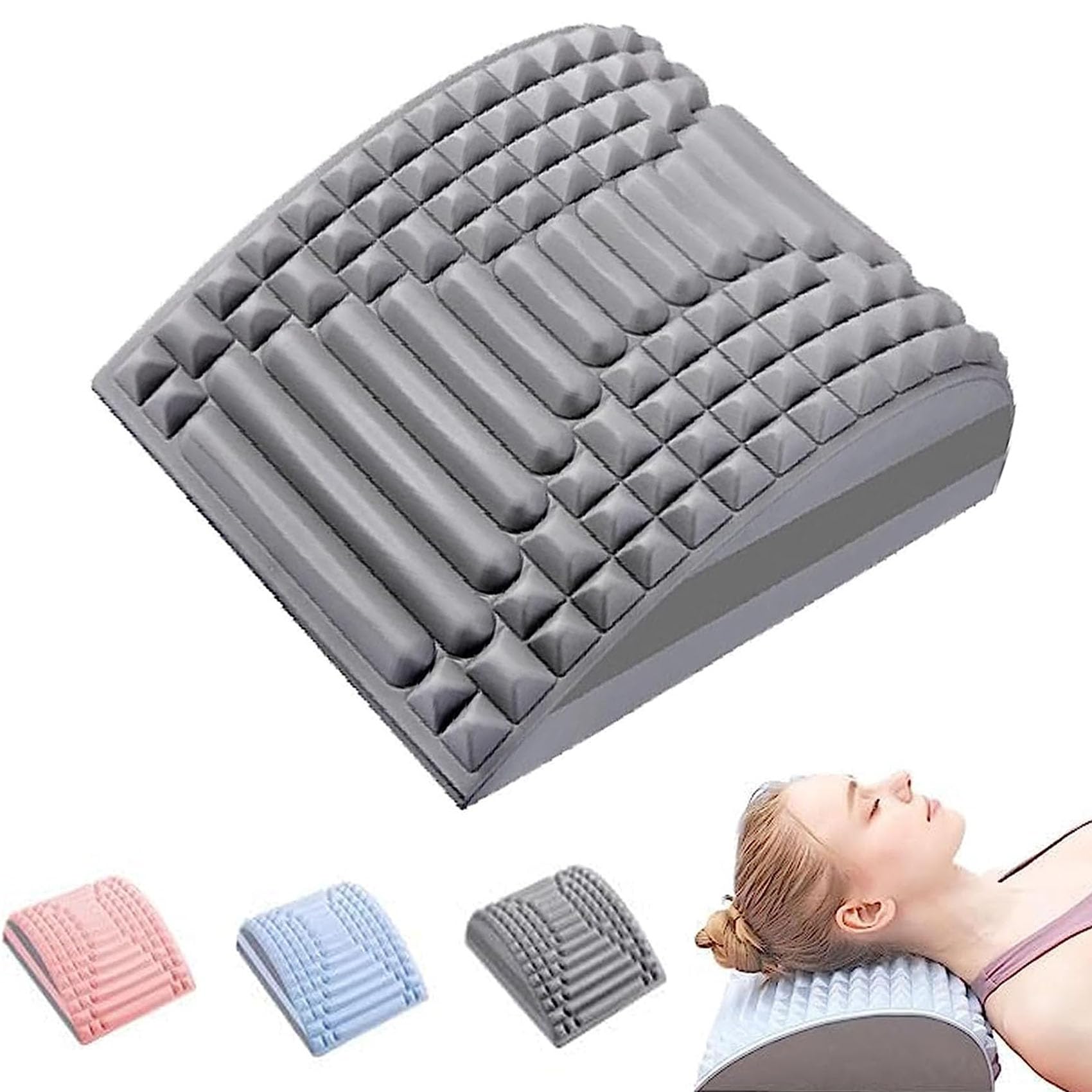 KhUKhu Acemend Back Stretcher, Acemend Refresh - Neck & Back Stretcher, Acemend Neck and Back, Acemend Neck and Back Stretcher, for Sciatica Pain Relief, Herniated Disc, Scoliosis (Gray)