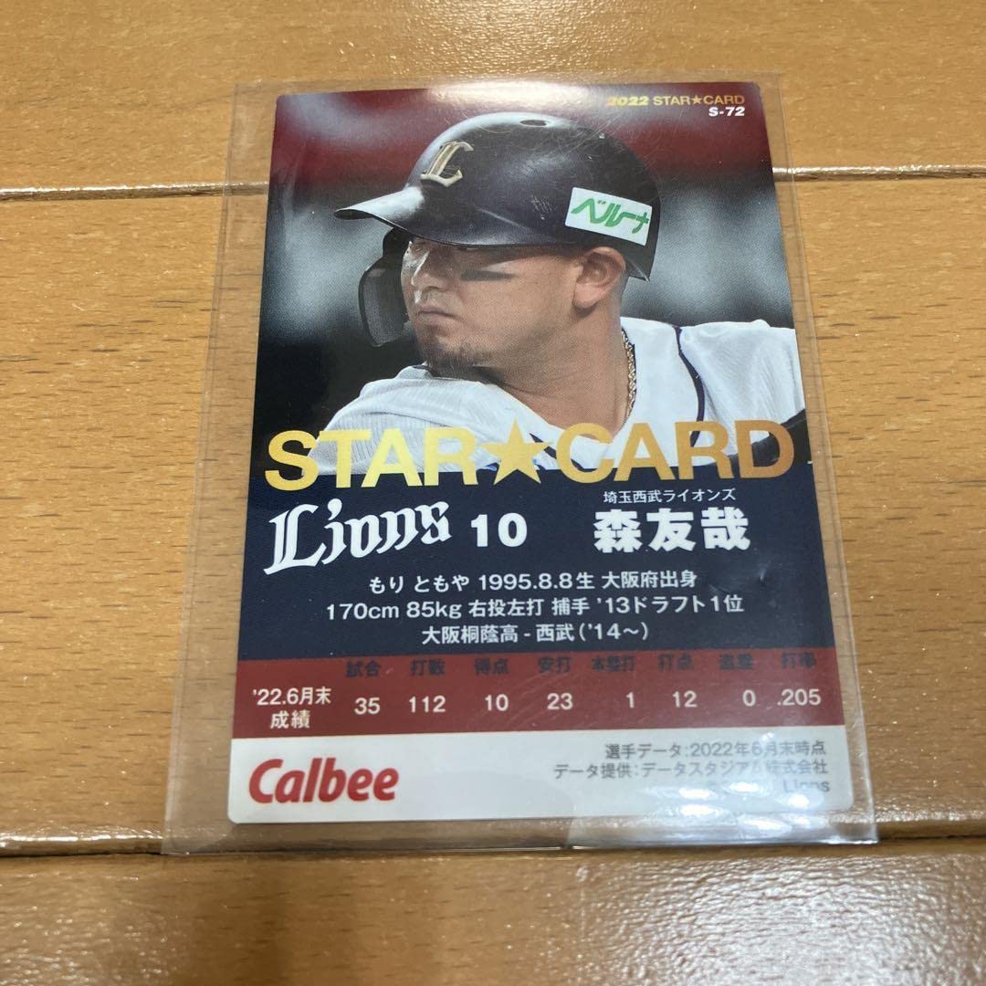Amazon.co.jp: 森友哉 金箔サイン入り プロ野球チップスカード スター