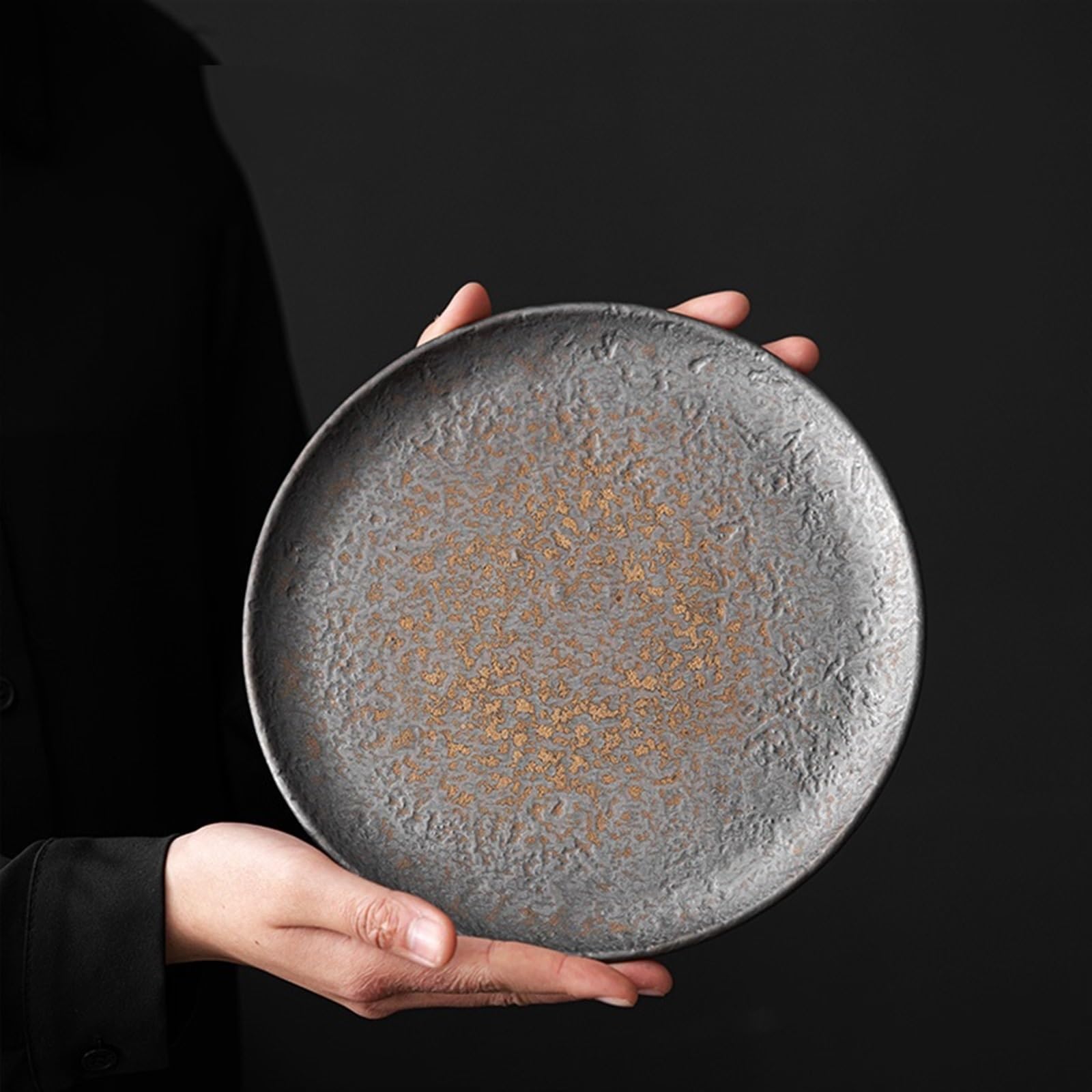 Taca na herbatę Vintage Taca do parzenia na sucho Domowa surowa ceramika Mała taca na herbatę Ceramiczna podstawa do czajnika Okrągły uchwyt na doniczkę Chiński zestaw do herb