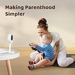 NETVUE Peekababy Caméra bébé, caméra & Audio, 4-in-1 Support de crèche, application intelligente, détection de cryptographie & Analyse du sommeil (pas de moniteur) (blanc)