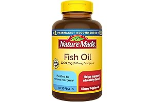 Fish Oil 1200 mg Softgels, Omega 3 Supplements for Heart Health