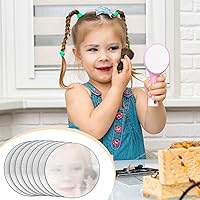 Vista 5 de Fulmoon 100 piezas de papel de espejo plateado, cartulina metálica de 3 pulgadas, círculos reflectantes, hojas de tablero de espejo de aluminio