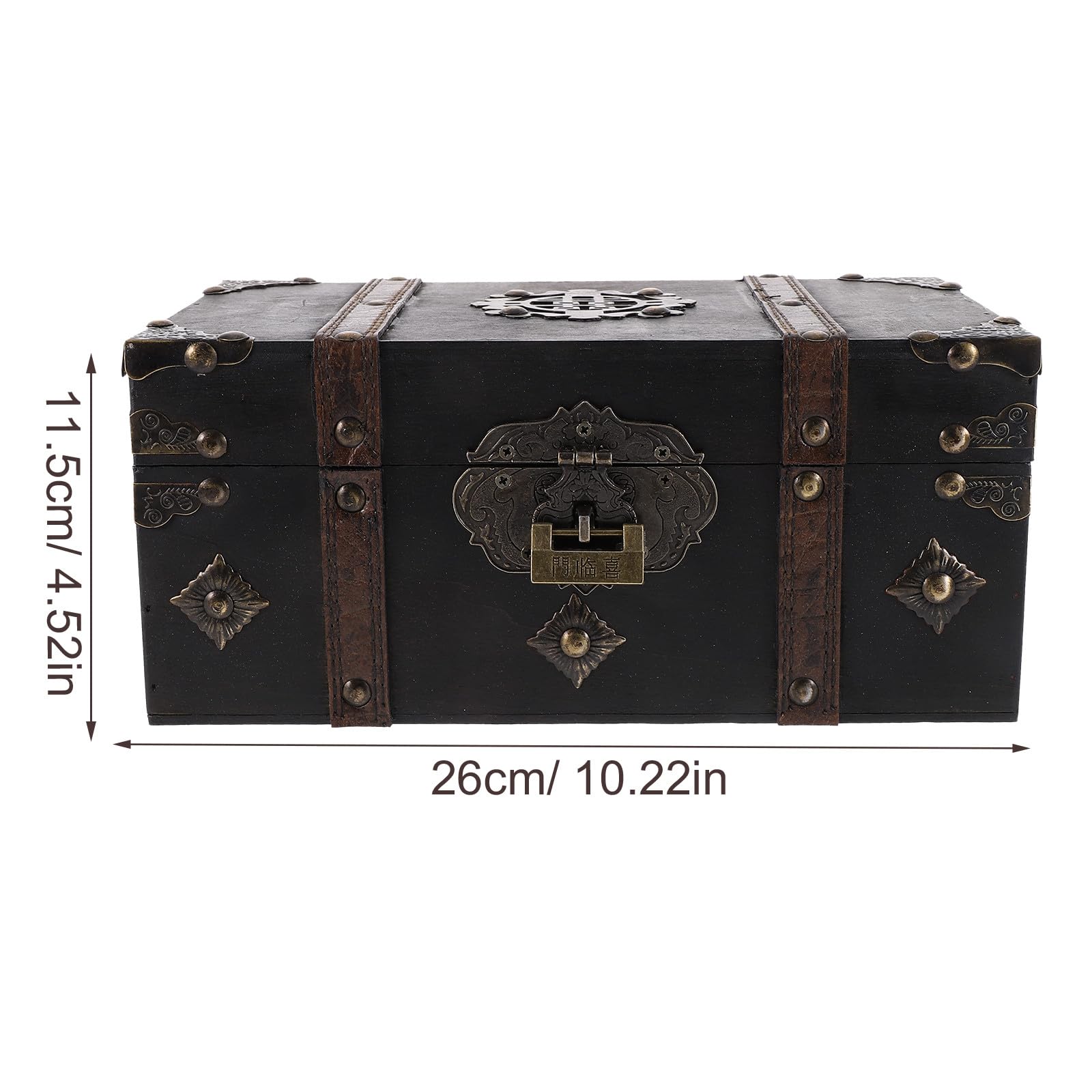SHINEOFI Vintage Schmuckkästchen mit Schloss und Deckel Kompakte Holzkiste zur Schmuckaufbewahrung Tragbare Schmuckschatulle für Ringe Halsketten und Kleinigkeiten Dekorative