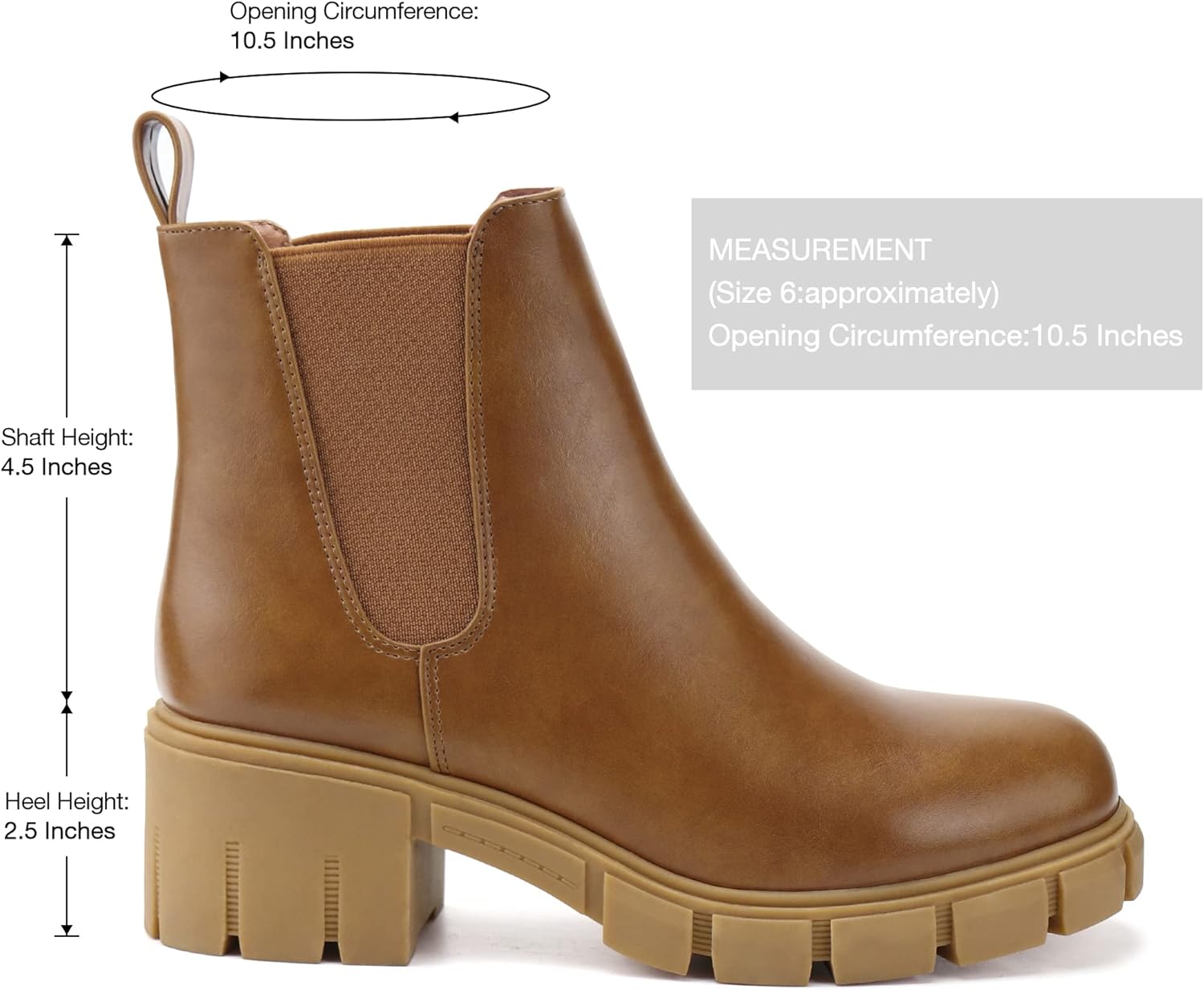 starmerx Women Platform Ankle Boots Elastic Chelsea Boots Mid Heel Slip on Booties - Image 4