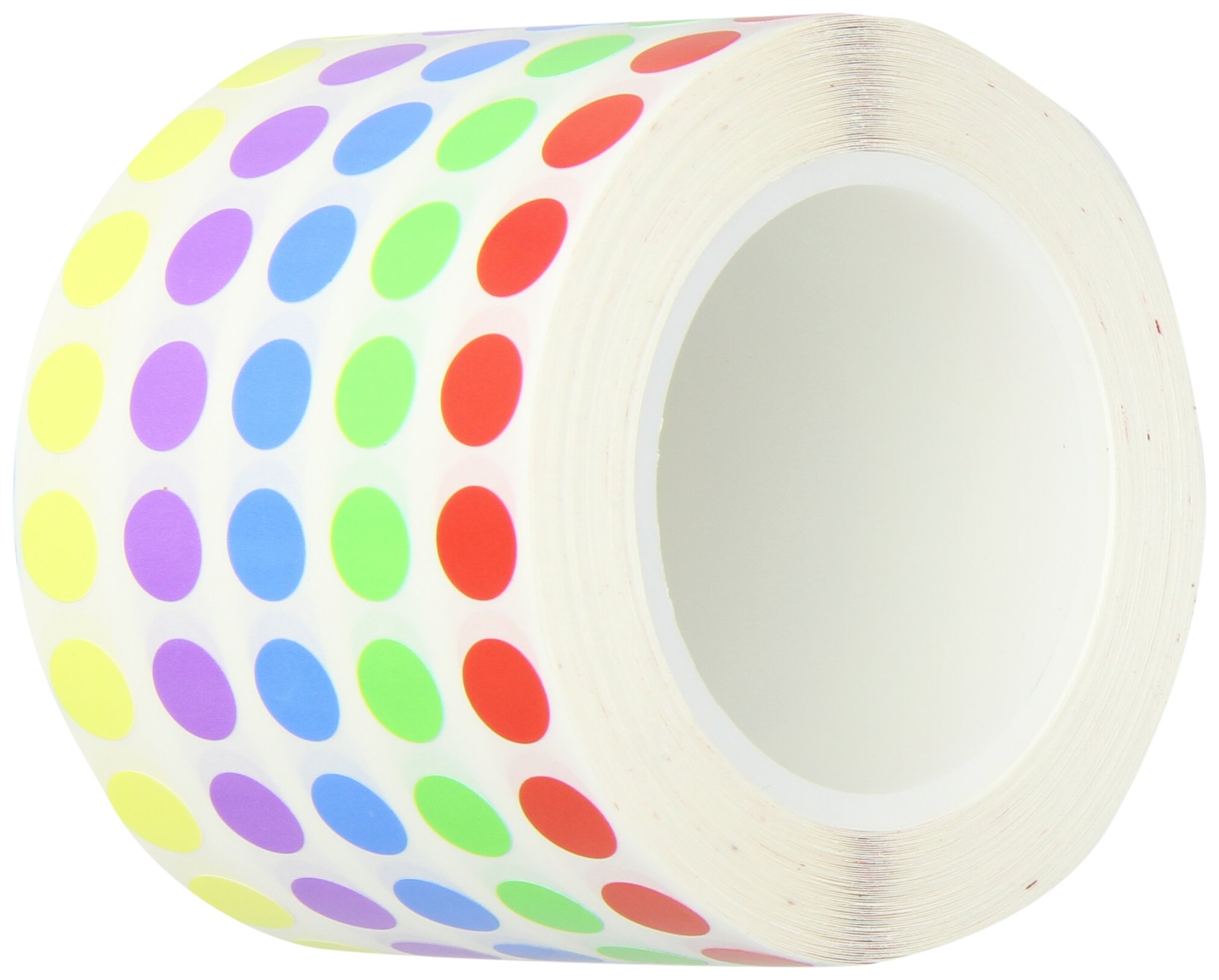 Photo 1 of Diversified Biotech Tough-Spots SPRL-1100 Polyvinyl Label for 1.5-2ml Tube, 3/8" Diameter, Assorted (Roll of 5000)