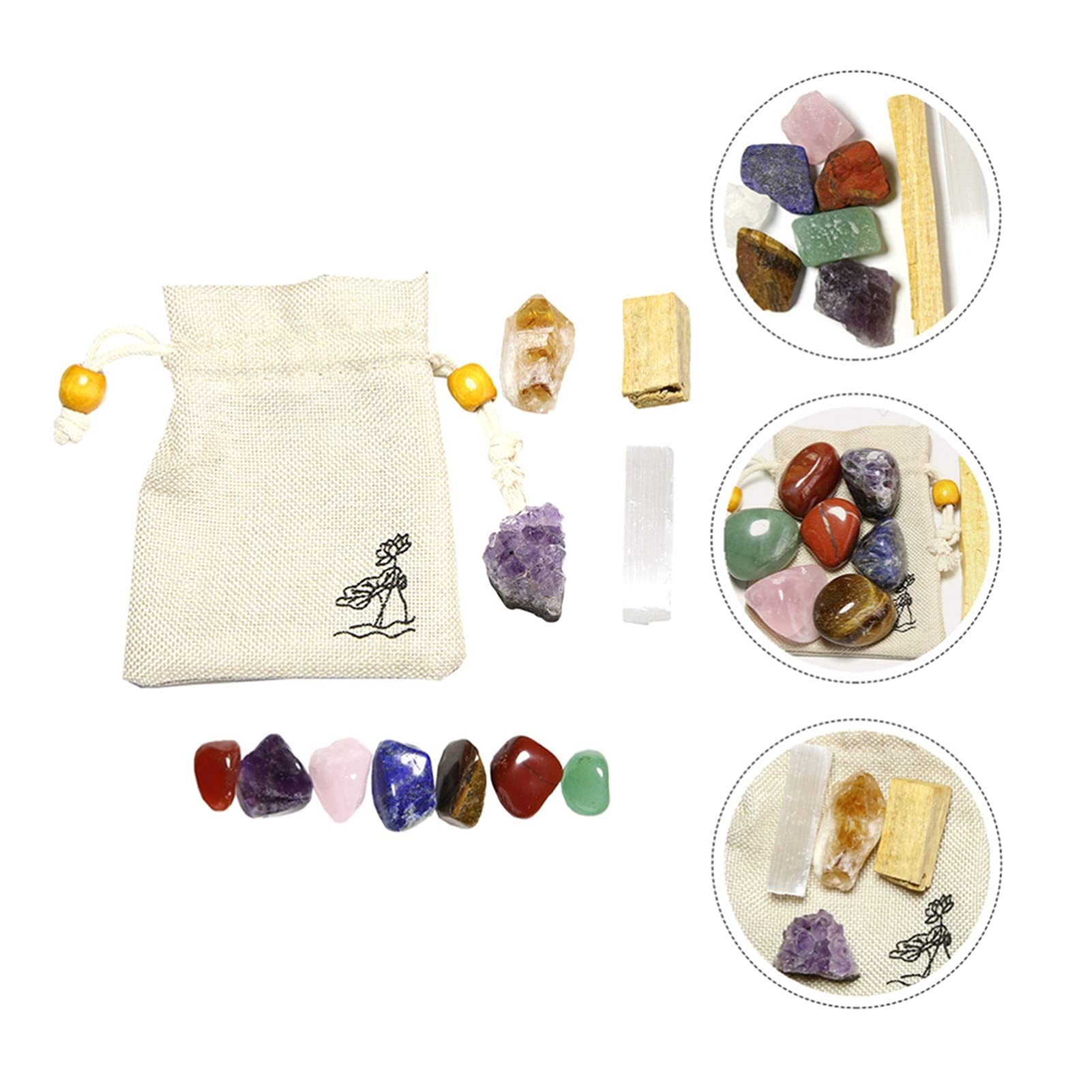 JCAKES Cristallo Naturale Grezzo 1 Set Sette Pietre Chakra Cristallo Naturale Set di Pietre Grezze Pietre Energetiche Yoga