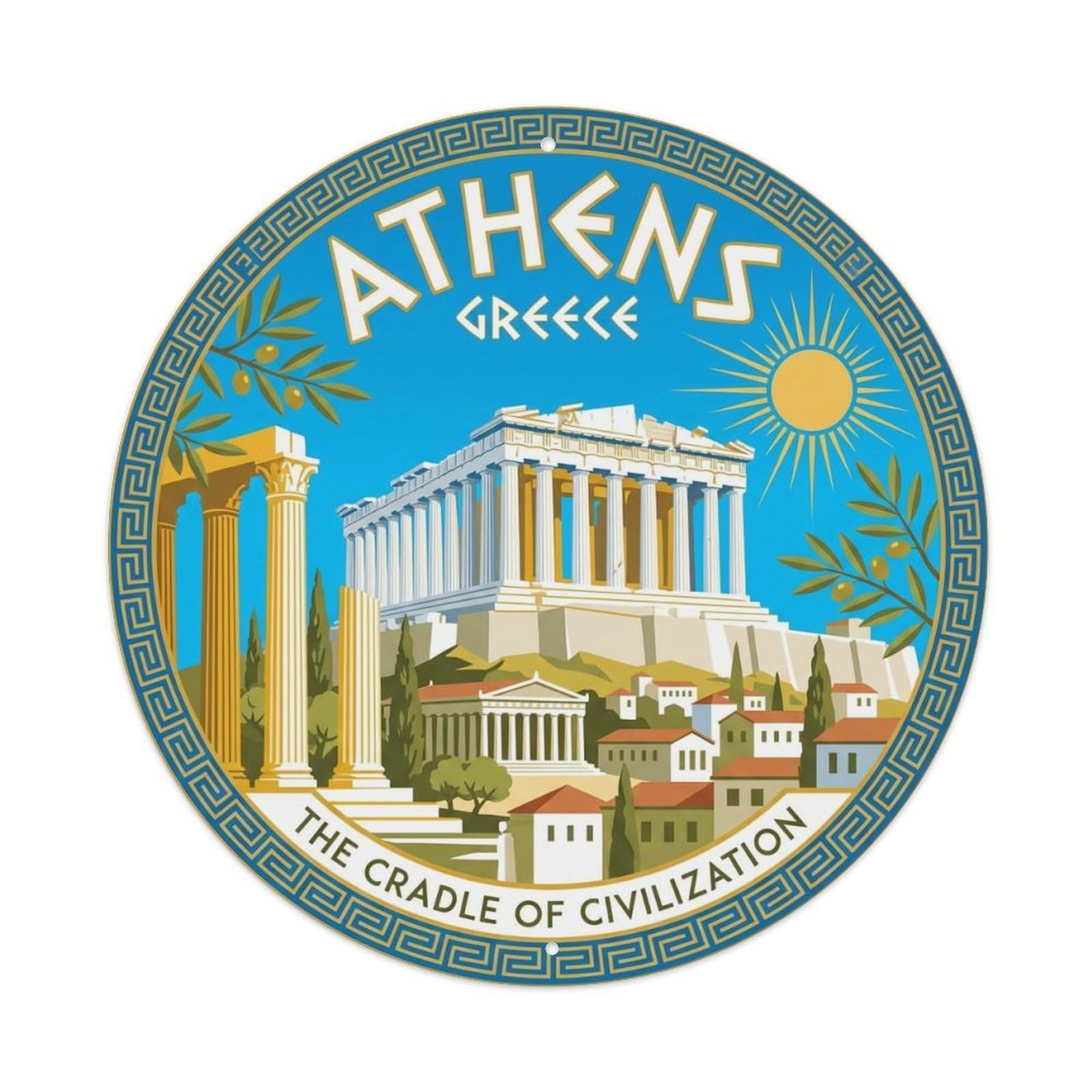 Vintage Travel Greece Athens 1 Metal Tin Sign