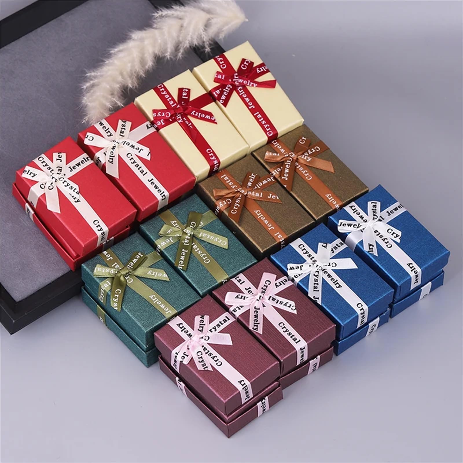 Schachteln mit Deckel für GeschenkeVerpackungen, 12 stücke Box Schmuck Verpackung Box Karton Schmuck Box Ohrringe Ring Halskette Geschenk(Color02)