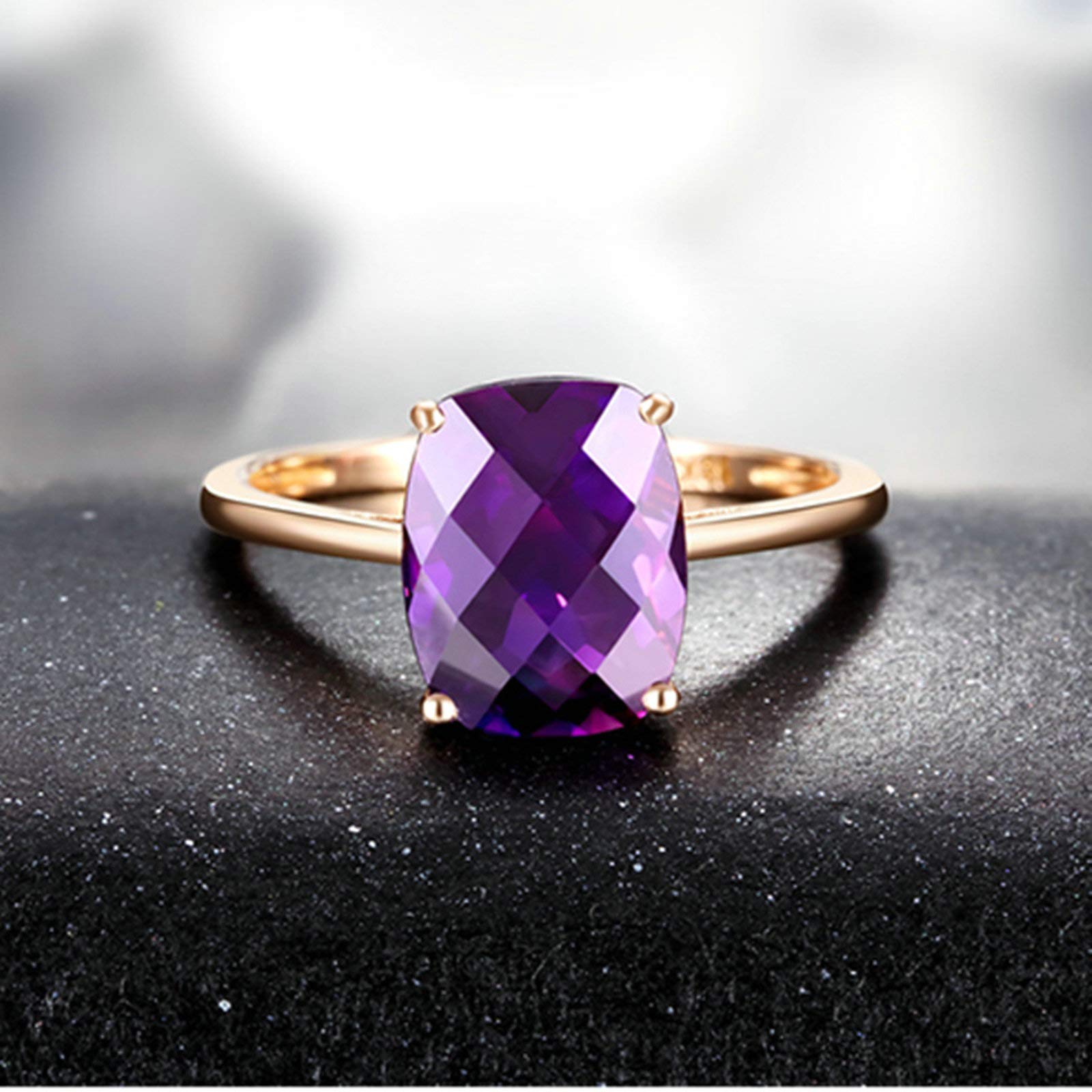 Beydodo Pierścionek 750 czerwone złoto damski duży ametyst, 1,6 ct, pierścionek ślubny, różowe złoto e 18 karatów (750) czerwone złoto, 60 (19,1), colore: różowy (Rosegold), cod. TLLWGZ5459