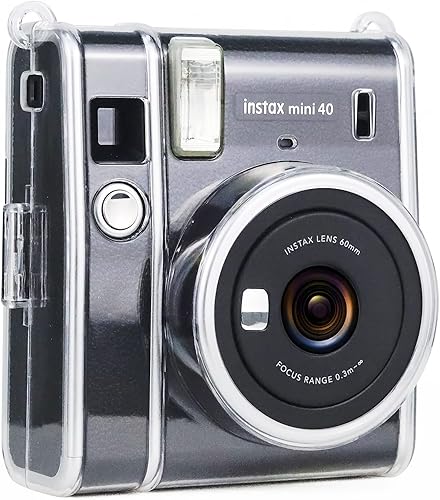 Miniatura 4 de Wolven Funda transparente para cámara con correa de hombro ajustable arcoíris compatible con Fujifilm Mini 40