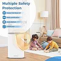 Vista 6 de COSTWAY Deshumidificador de 52 pintas para sótano, manguera de drenaje de 3.3 pies, modos de secado de ropa, descongelación automática, bloqueo