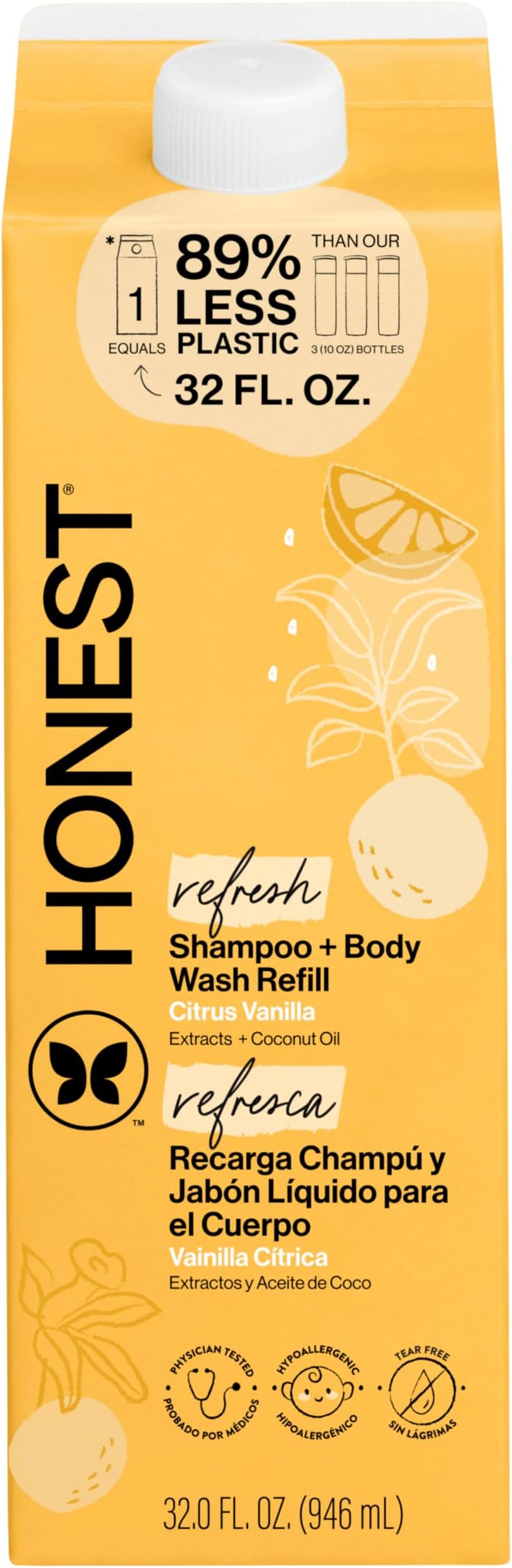 Shampoo Body Wash Refill Carton, Citrus Vanilla Refresh