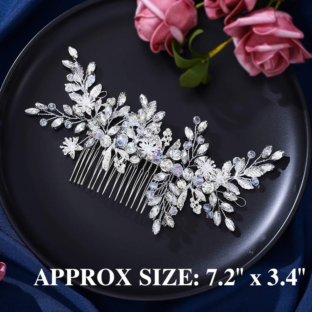 JAKAWIN Bridal Hair Comb Wedding Hair Accessories Rhinestone Hair Clip image 4