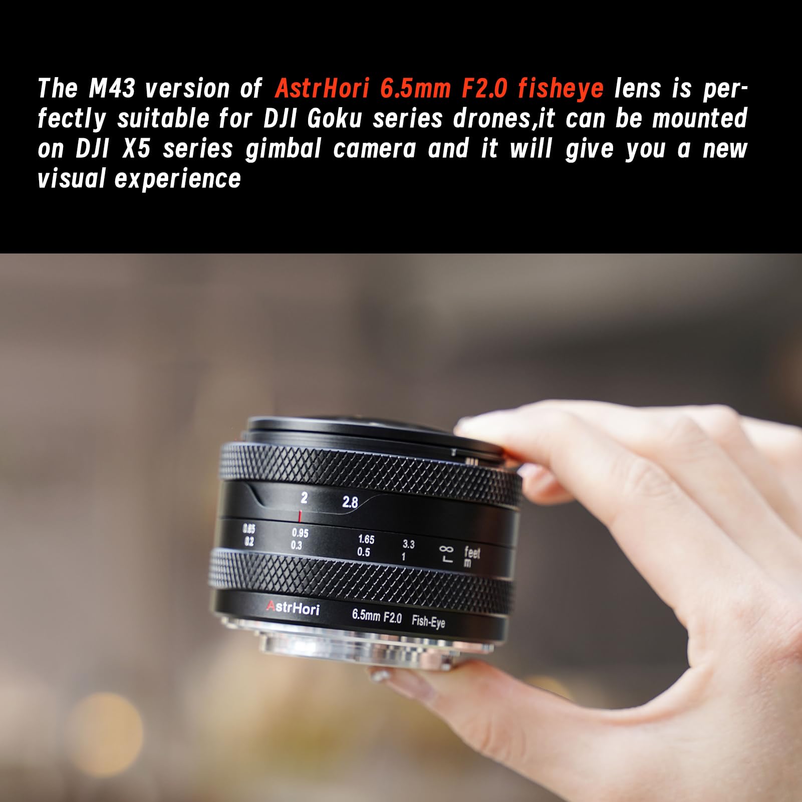 AstrHori 6,5mm F2.0 APS-C Objectif fisheye Circulaire Ultra Grand Angle 192° pour appareils Photo sans Miroir for Panasonic for Olympus Micro 43 G1,G2,G3,G5,G6,G7,G9,GH1,GH2,GH4,GH5,GM5,GX1,GX7